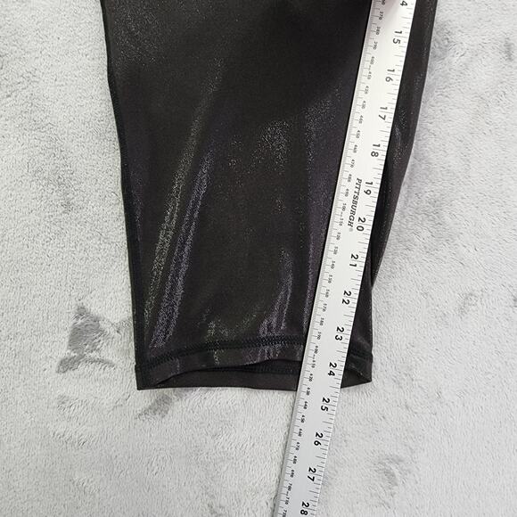 Pro Player Pants Womens 3X Black Shiny Iridescent Cropped Leggings Workout Yoga - Picture 8 of 10
